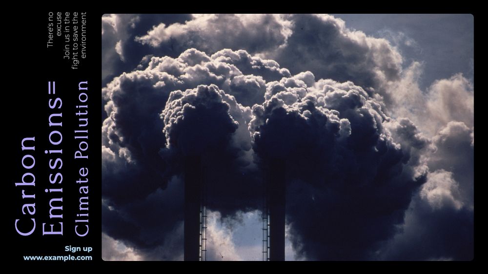 Climate pollution  blog banner template, editable text