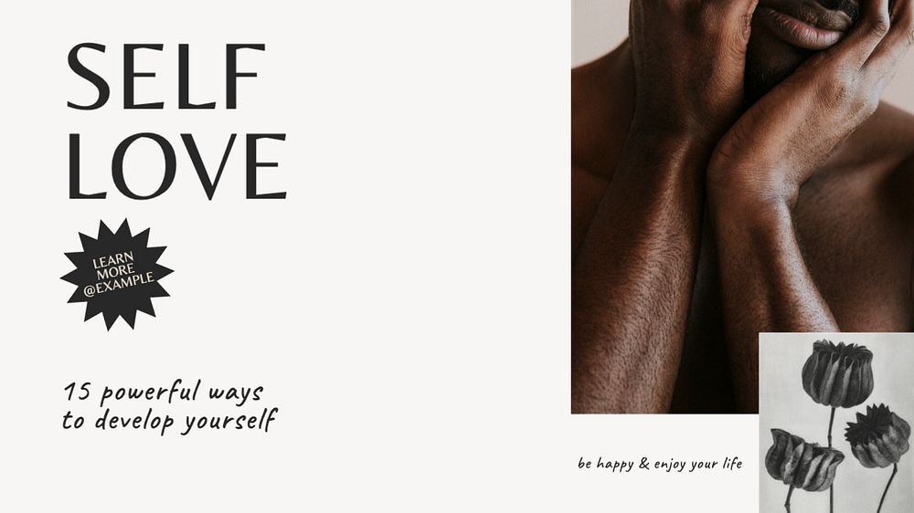 Self love  blog banner template, editable text