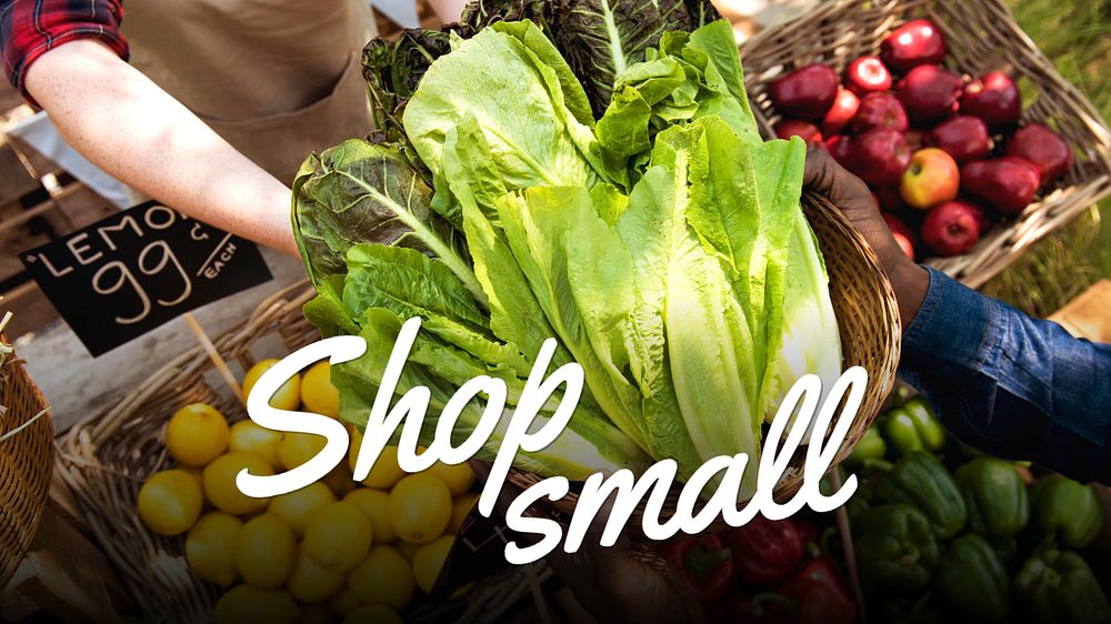 Shop small blog banner template, editable text