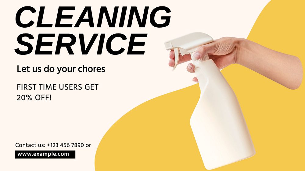 Cleaning service blog banner template, editable text