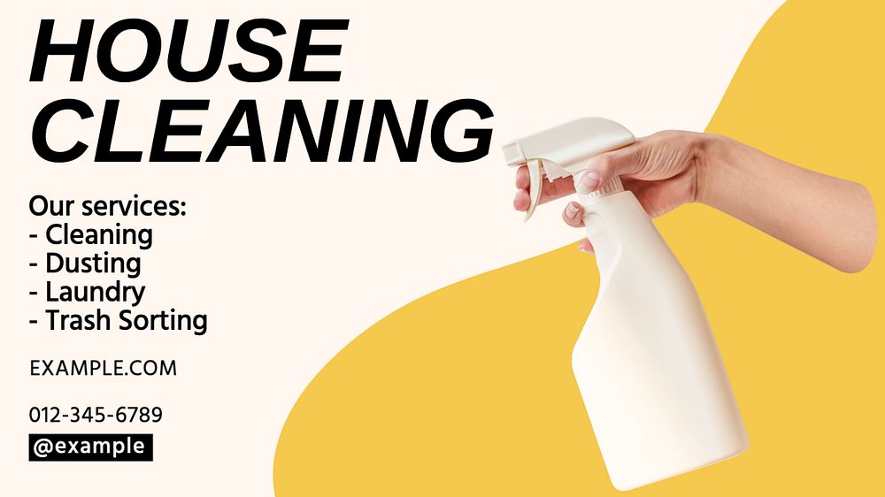 Cleaning service blog banner template, editable text