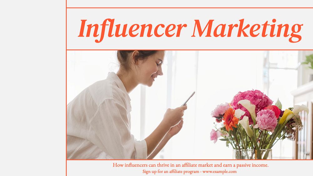 Influencer marketing blog banner template, editable text