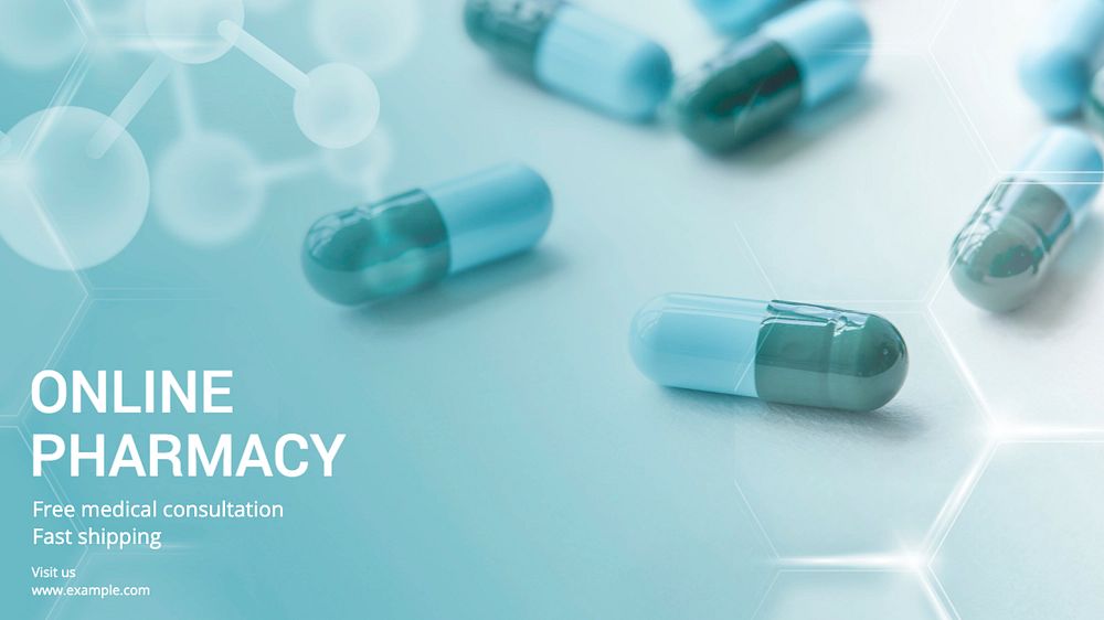 Online pharmacy blog banner template, editable text