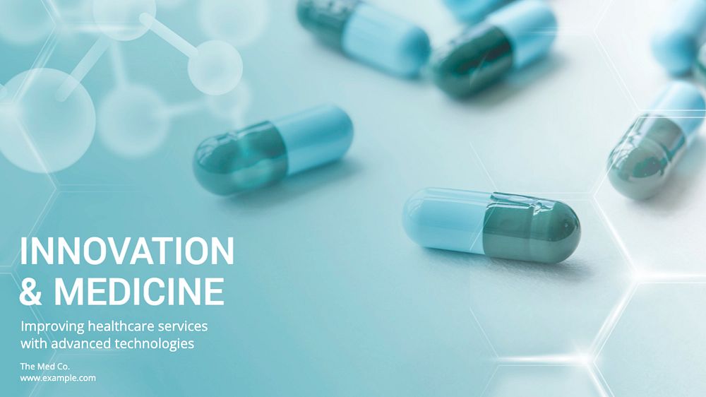 Innovation & medicine blog banner template, editable text