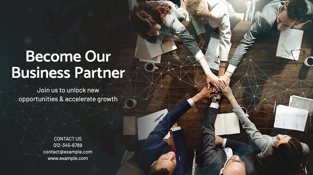 Business partner blog banner template, editable text