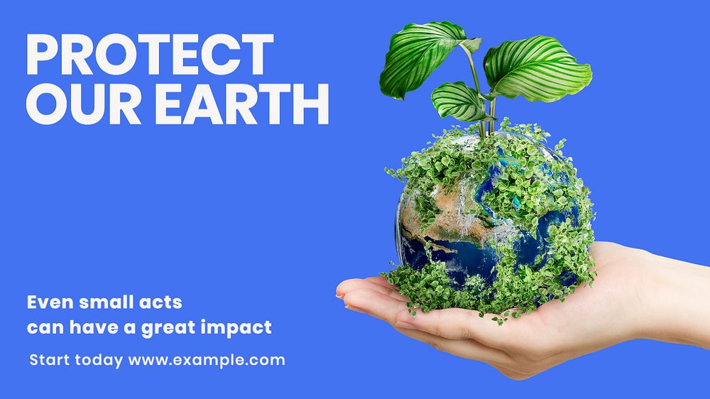 Protect our Earth  blog banner template, editable text