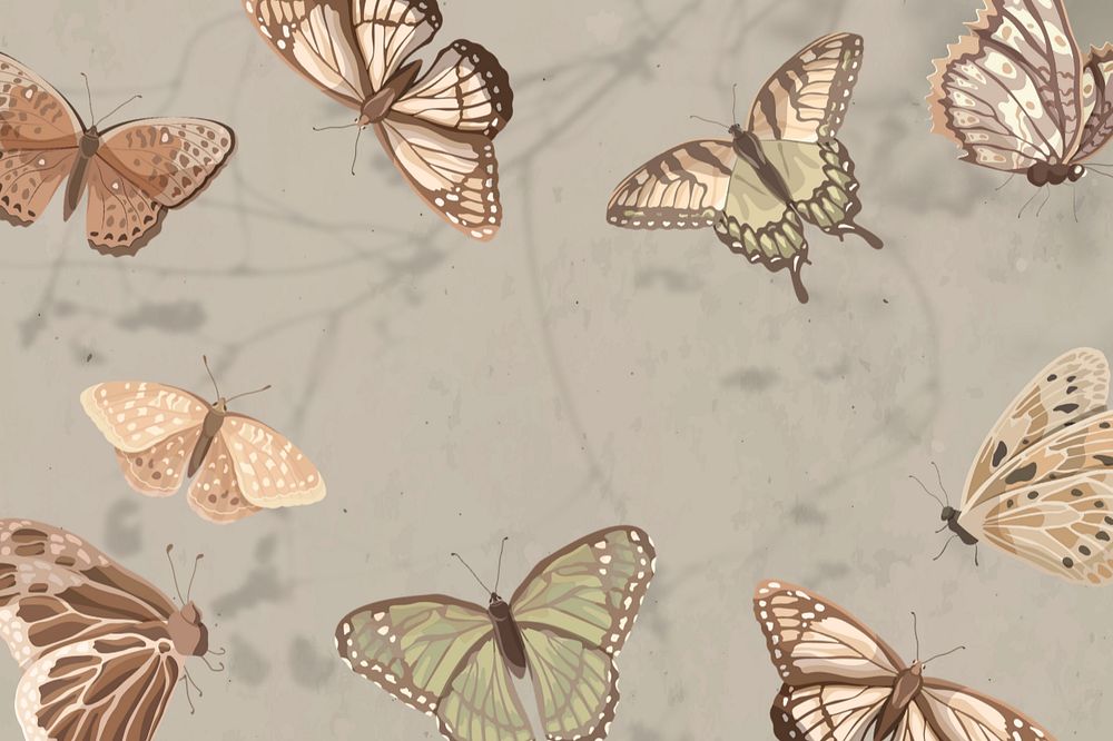 Editable butterfly nature background design