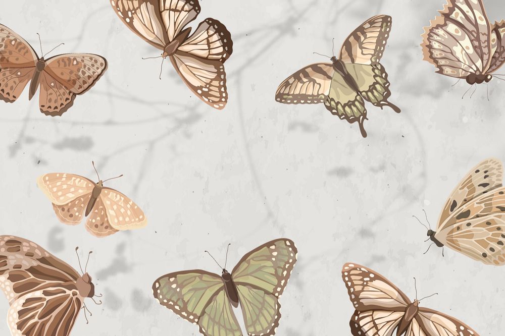 Editable butterfly nature background design