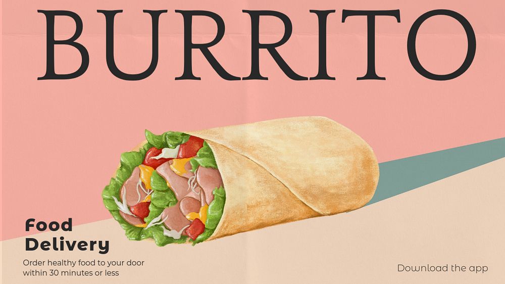 Burrito blog banner template, editable text