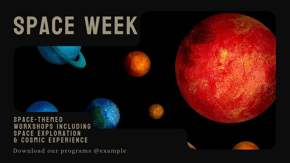 Space week blog banner template, editable text