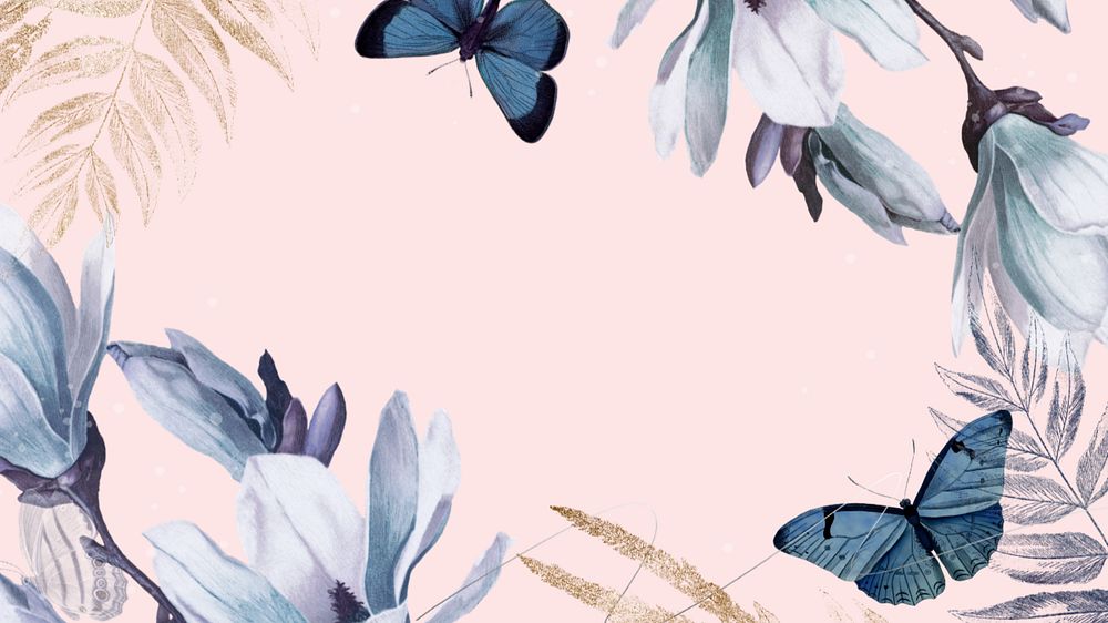 Pink desktop wallpaper, spring aesthetic, editable design