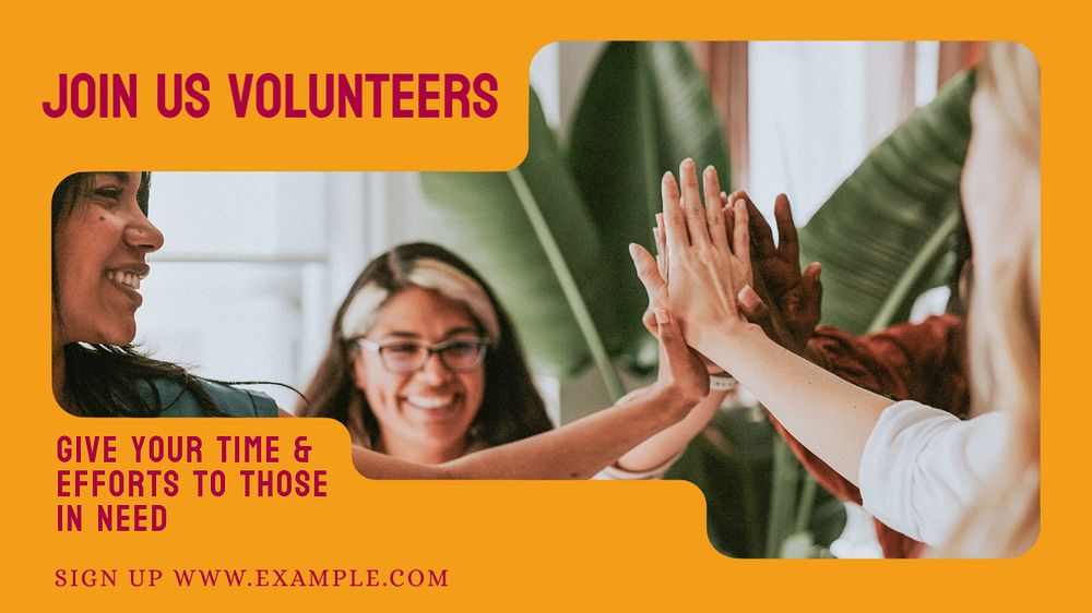 Join us volunteers Facebook cover template, editable design