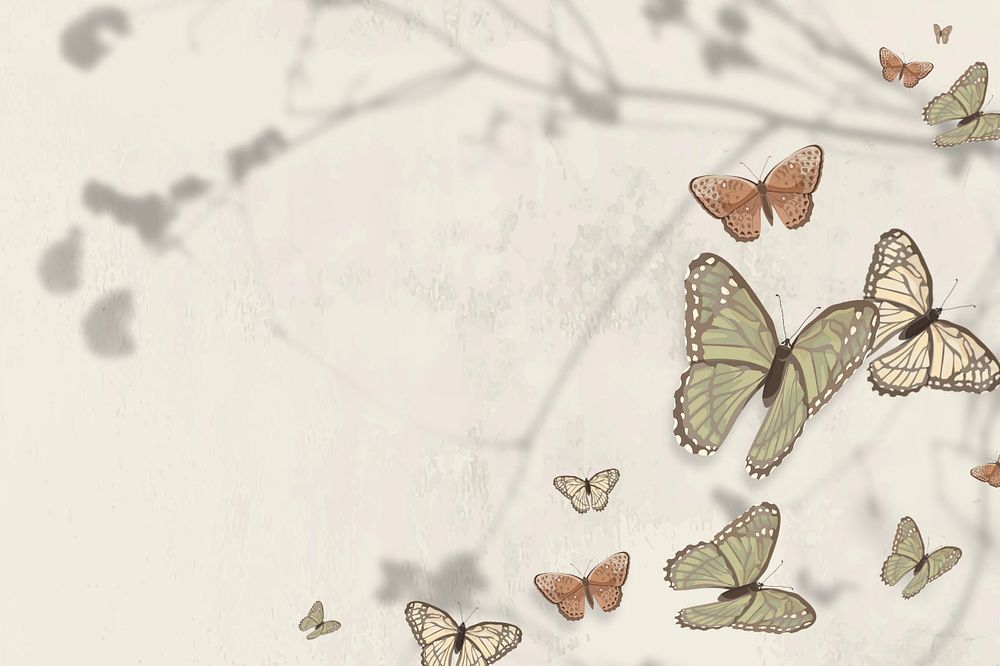 Editable butterfly nature background design