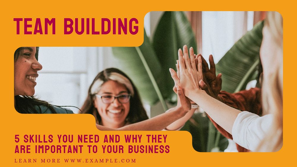 Team building blog banner template, editable text