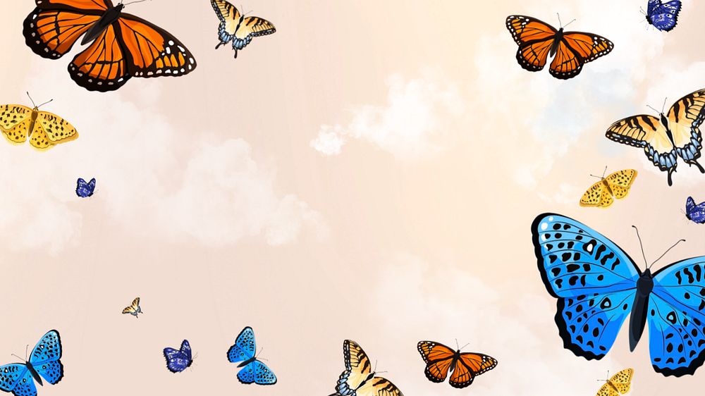 Editable butterfly sky   desktop wallpaper