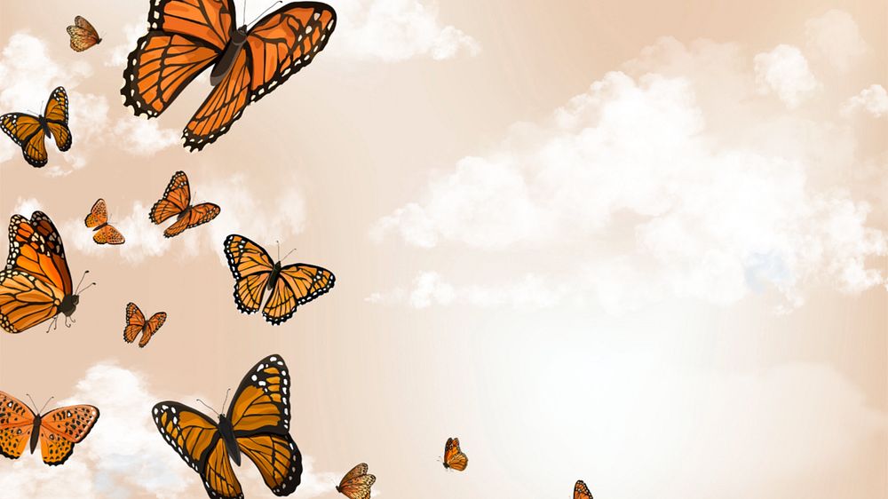 Editable butterfly sky   desktop wallpaper