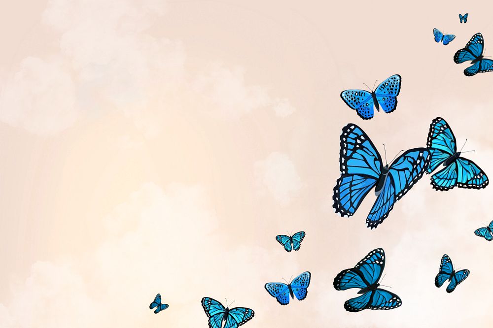 Editable butterfly sky background design