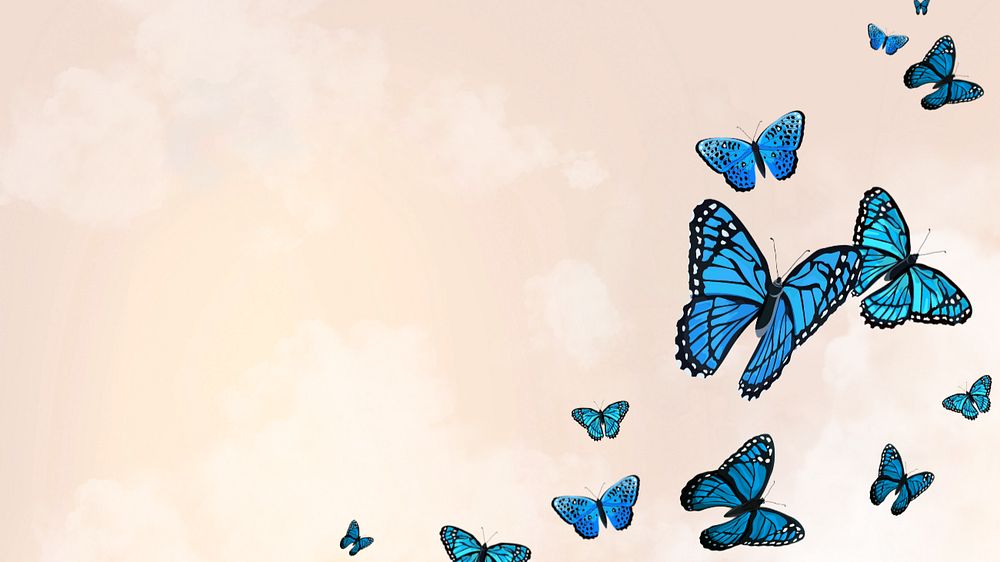 Editable butterfly sky   desktop wallpaper