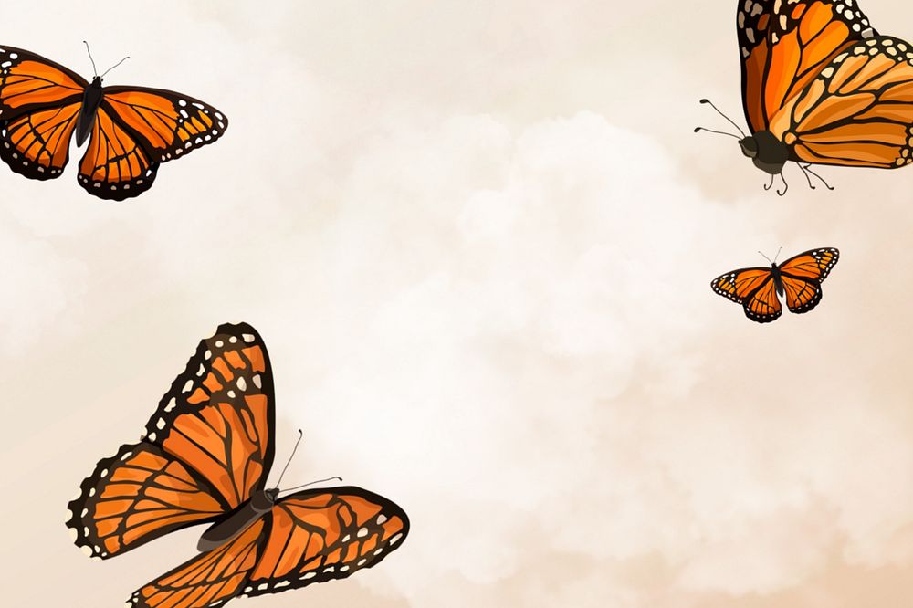 Editable butterfly sky background design