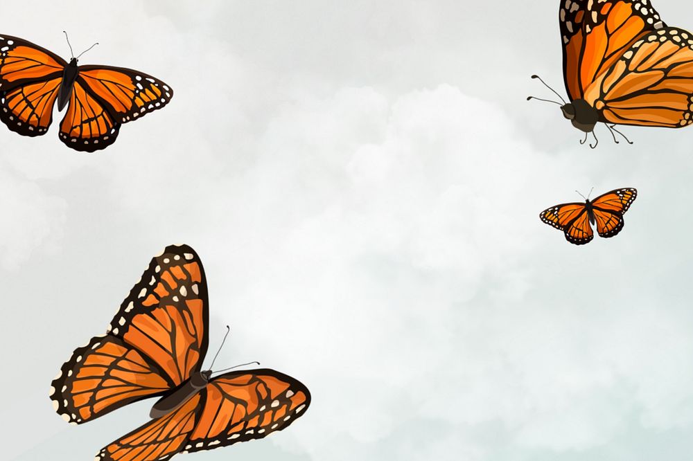 Editable butterfly sky background design