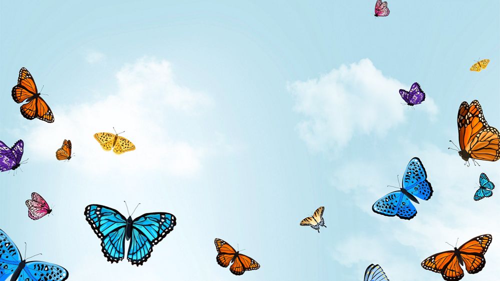 Editable butterfly sky   desktop wallpaper