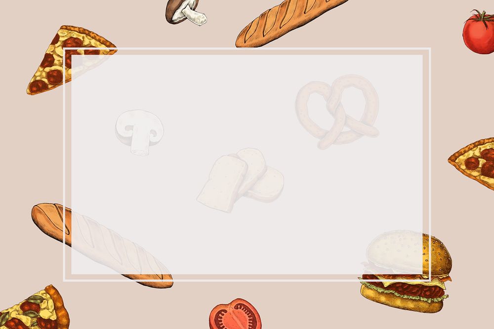 Rectangle on food frame background, editable design