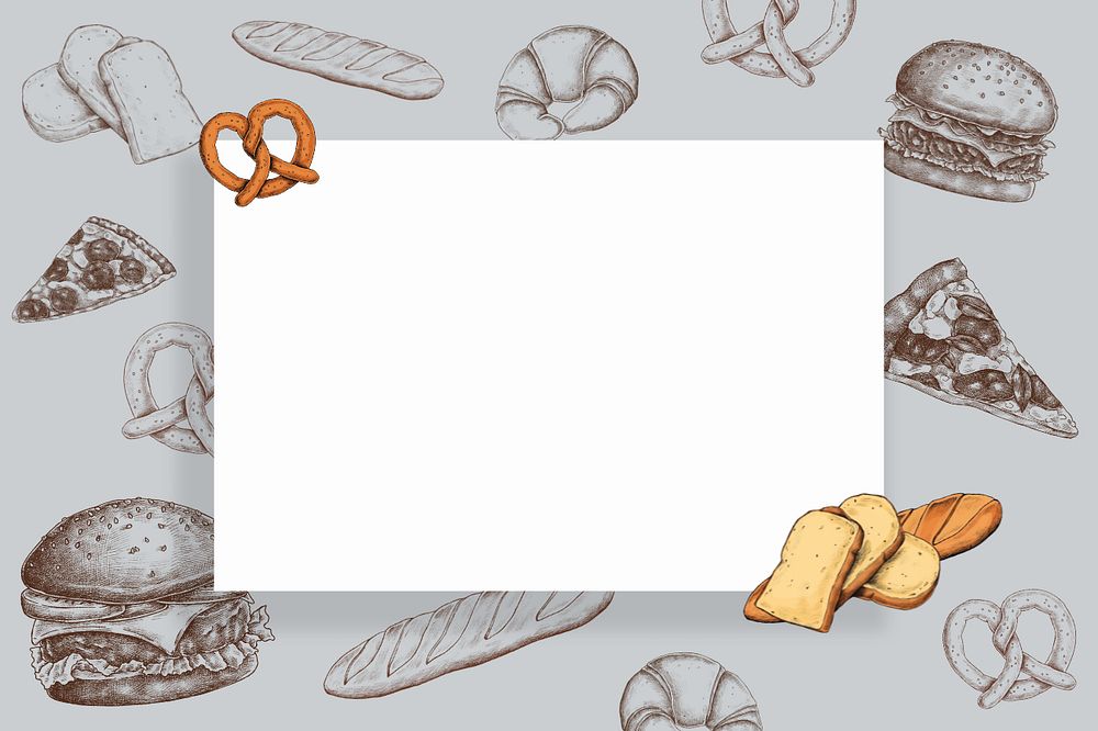 Rectangle on gray food background, editable design