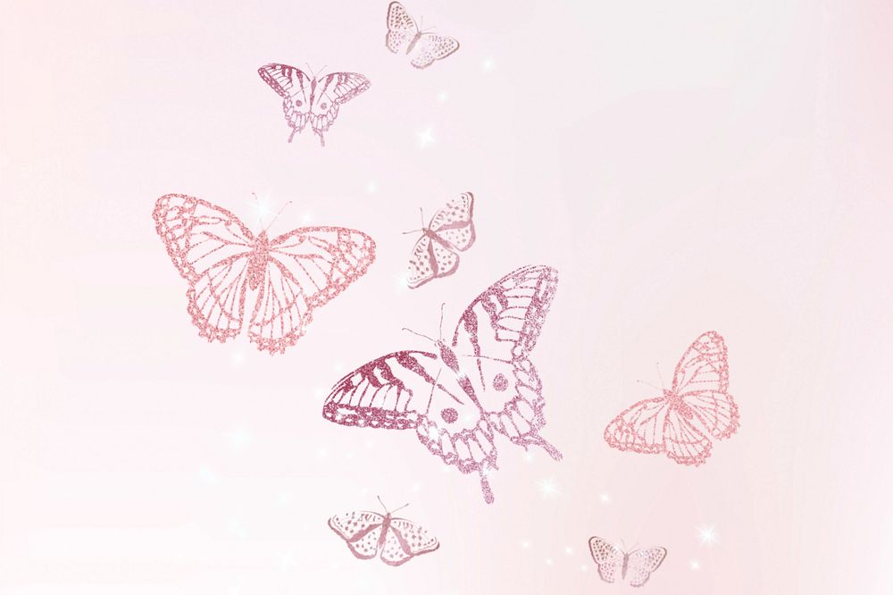 Editable pink butterfly illustration design