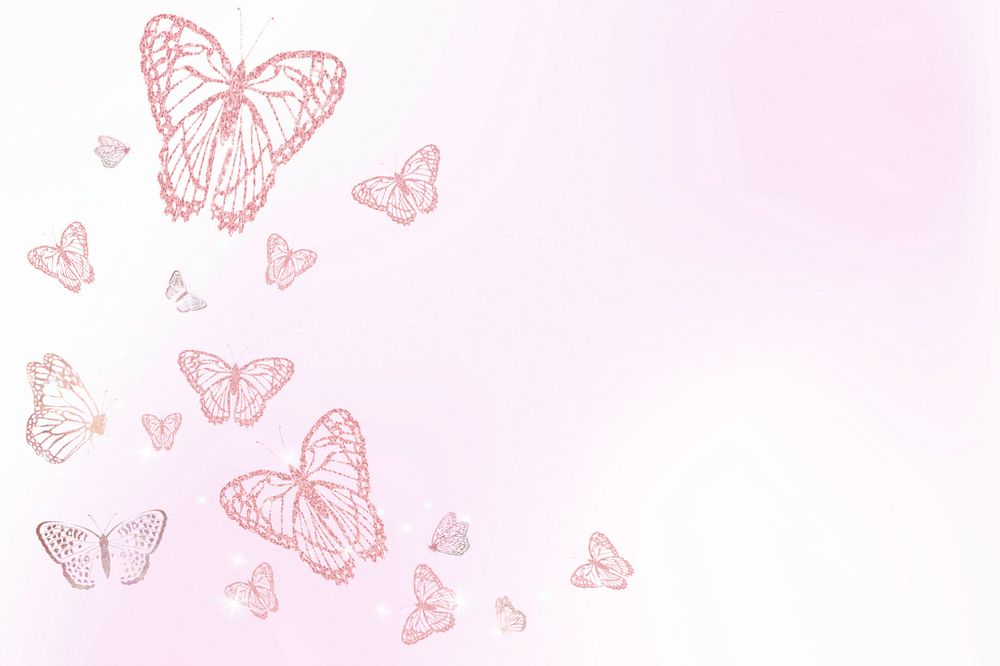 Editable pink butterfly background design