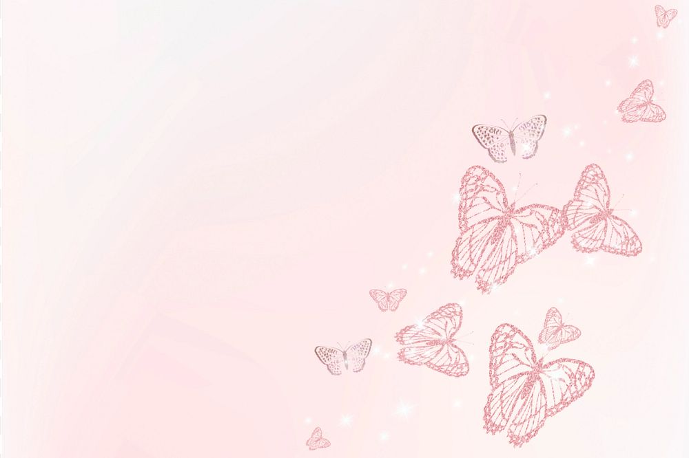 Editable pink butterfly background design