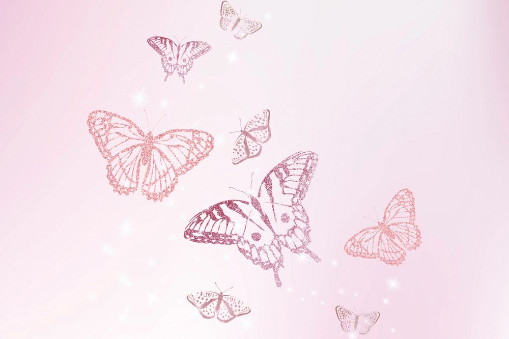 Editable pink butterfly illustration design