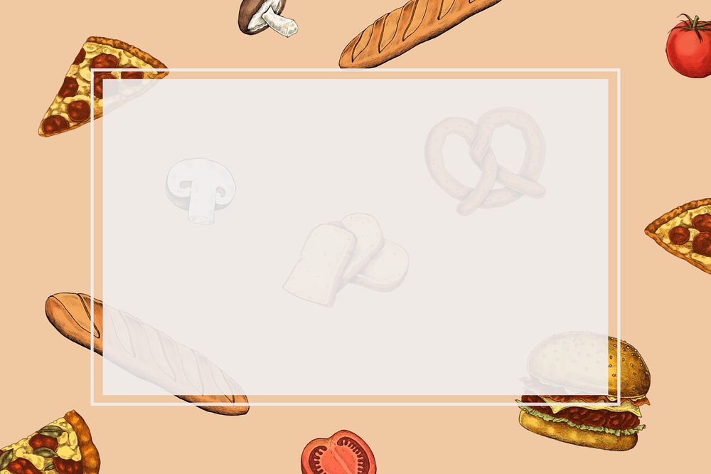 Fast food frame, orange background, editable design