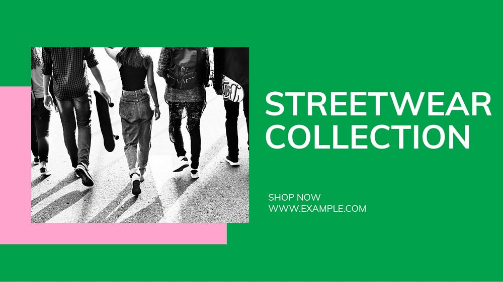 Streetwear fashion  blog banner template, editable text