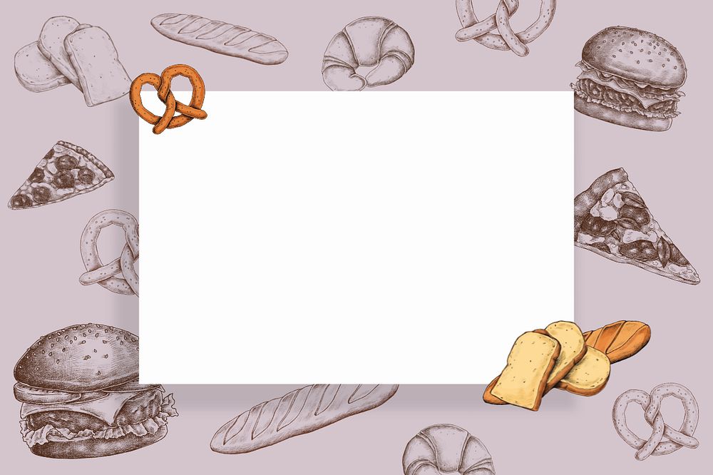 White rectangle on bread frame background, editable design