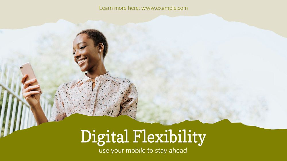 Digital flexibility  blog banner template, editable text