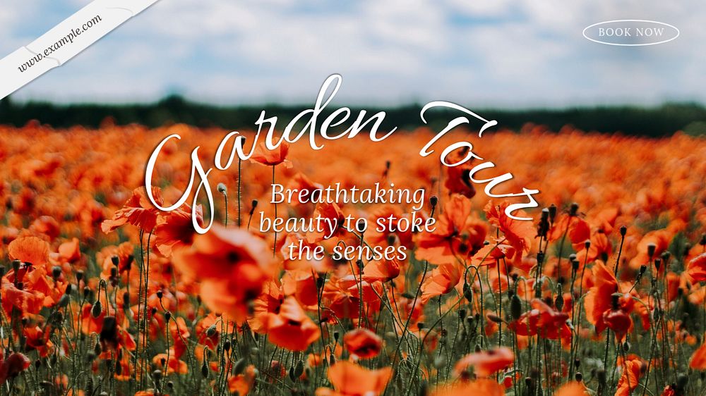 Garden tour blog banner template, editable text