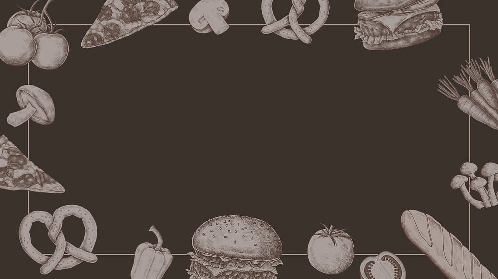Fast food frame, food desktop wallpaper, editable design