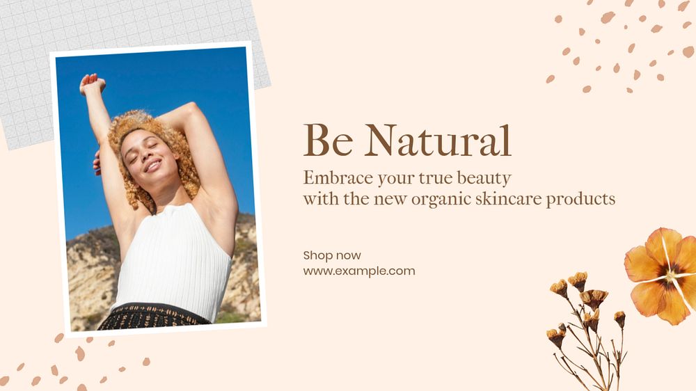 Be natural  blog banner template, editable text