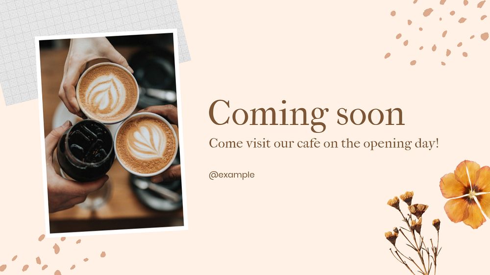 Coming soon  blog banner template, editable text