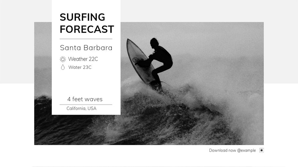 Surfing forecast  blog banner template, editable text