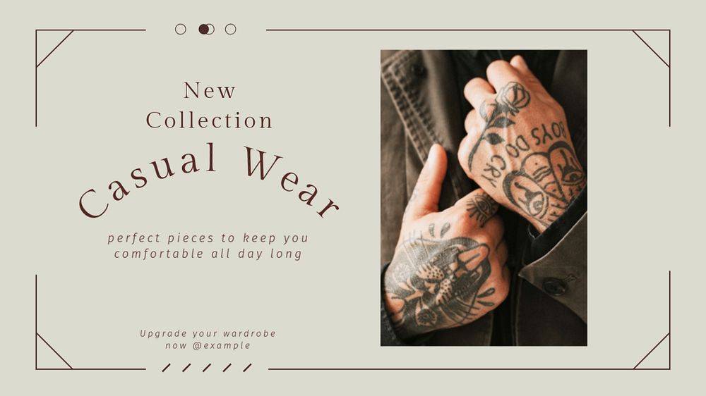 Casual wear fashion blog banner template, editable text