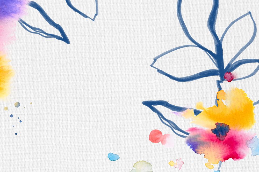 Flower watercolor illustration, white background, editable design