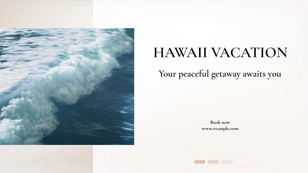 Hawaii vacation  blog banner template, editable text