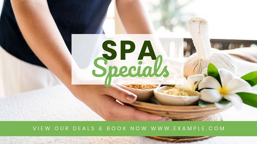 Spa deals blog banner template, editable text