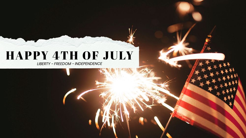 4th of july  blog banner template, editable text