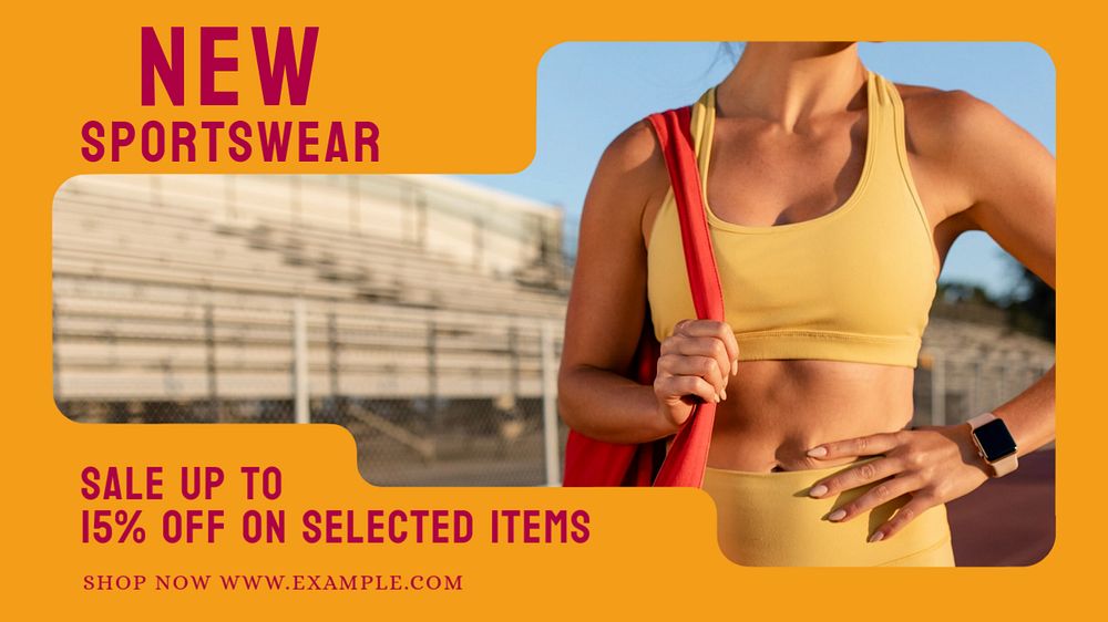 New sportswear blog banner template, editable text