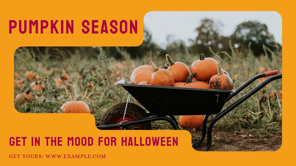 Pumpkin season blog banner template, editable text