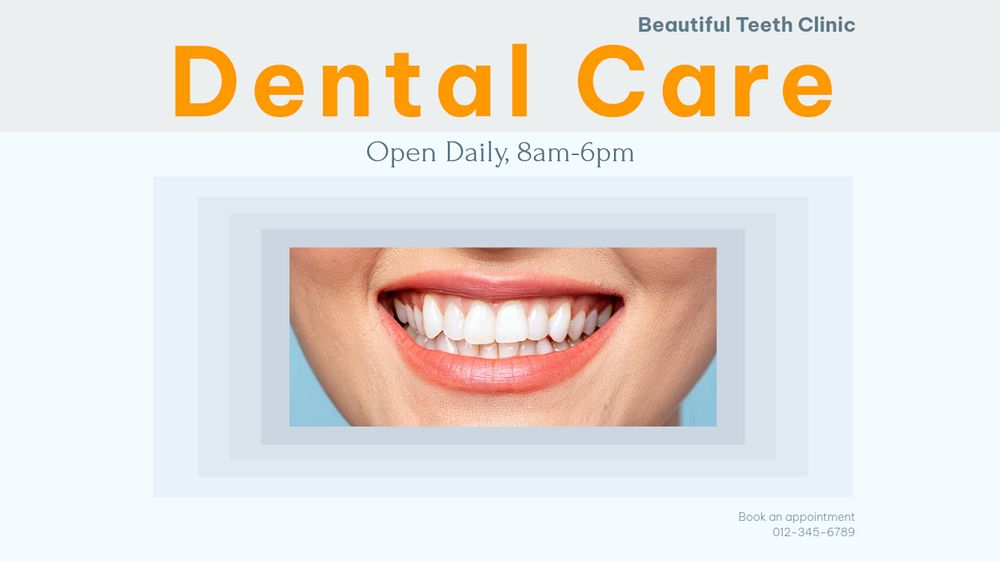 Dental care  blog banner template, editable text