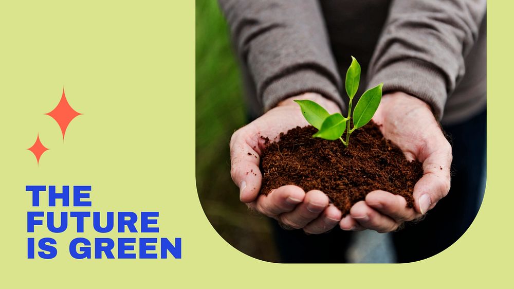 Green future  blog banner template, editable text