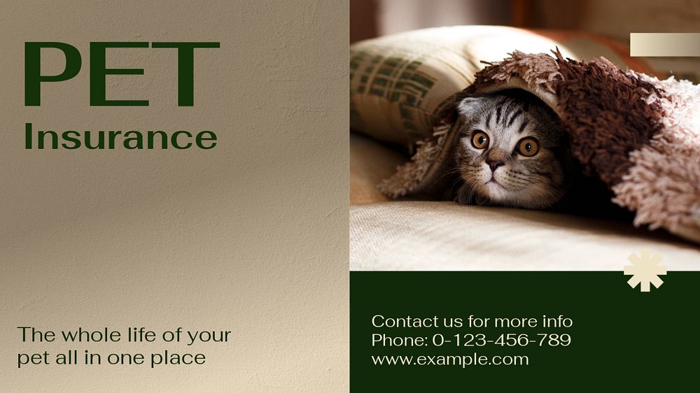 Pet insurance Facebook cover template, editable design